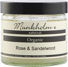 Økologisk Saltscrub, Rose & Sandelwood, 300 g