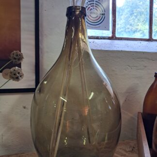 Stor grøn glaskolbe – H38 × Ø23 cm