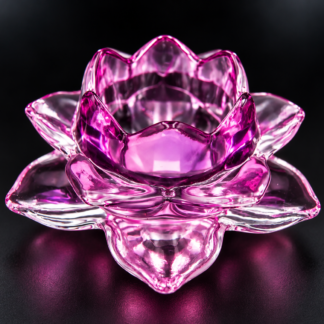 Lotus fyrfadsstage i pink glas